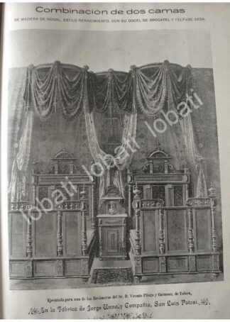 CARTEL ANTIGUO ORIGINAL DE FABRICA DE MUEBLES MUEBLES JORGE UNNA 1897 / SAN LUIS POTOSI