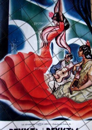 PORTADA ANTIGUA POR: HECTOR D. FALCON. BAILARINA CARMEN AMAYA 1937