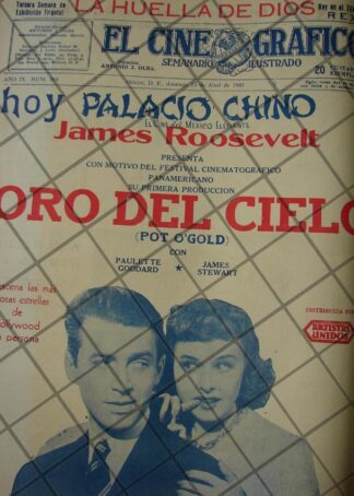 CARTEL ANTIGUO ORIGINAL PELICULA. ORO DEL CIELO 1941 /143