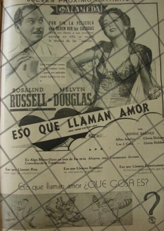CARTEL ANTIGUO ORIGINAL PELICULA. LO QUE LLAMAN AMOR / 145