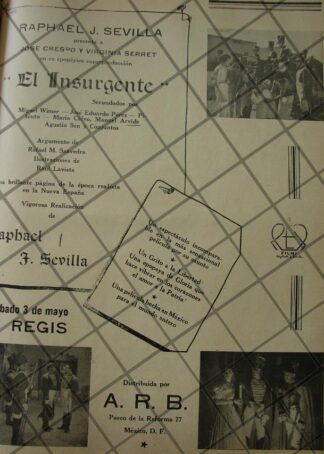CARTEL ANTIGUO ORIGINAL ESTRENO PELICULA. EL INSURGENTE /146