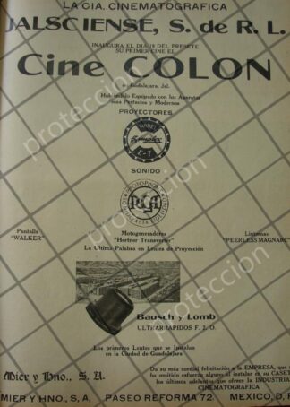 CARTEL ANTIGUO ORIGINAL INAUGURAN EL CINE COLON 1941 JALISCO