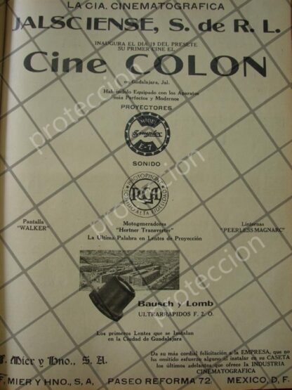 CARTEL ANTIGUO ORIGINAL INAUGURAN EL CINE COLON 1941 JALISCO