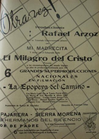 CARTEL ANTIGUO ORIGINAL PRODUCCIONES RAFAEL ARZOS 1941 /156