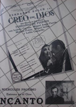 CARTEL ANTIGUO ORIGINAL PELICULA. CREO EN DIOS 1941 /160
