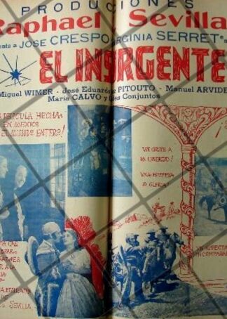 CARTEL ANTIGUO ORIGINAL PELICULA. EL INSURGENTE 1941 /161