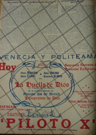 CARTEL ANTIGUO. PELICULA LA HUELLA DE DIOS 1941 Y MAS