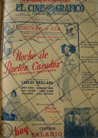 CARTEL ANTIGUO PELICULA. NOCHE DE RECIEN CASADOS. 1941 /201