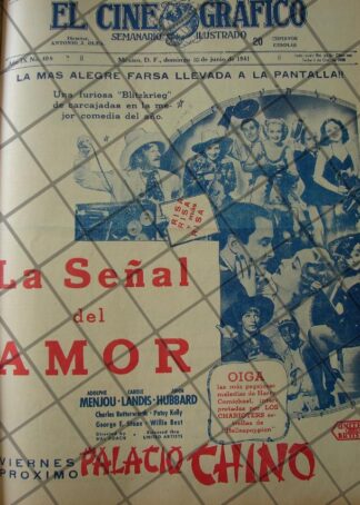 CARTEL ANTIGUO PELICULA. LA SEÑAL DEL AMOR. (ROAD SHOW) 1941