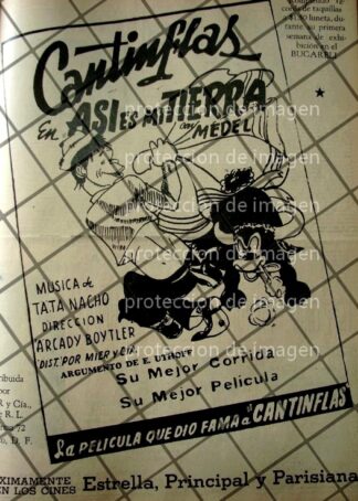 CARTEL ANTIGUO PELICULA. ASI ES MI TIERRA, CANTINFLAS. 1941 /208