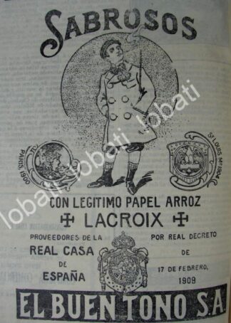 CARTEL ANTIGUO ORIGINAL DE CIGARROS "SABROSOS" EL BUEN TONO CON SELLO REAL ESPAÑOL 1911 /273