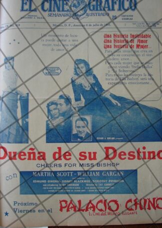 CARTEL ANTIGUO PELICULA. DUEÑA DE SU DESTINO 1941