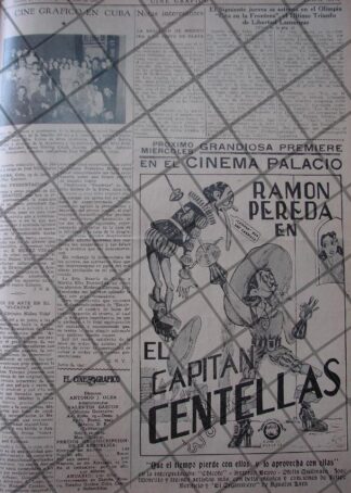 CARTEL ANTIGUO ESTRENO PELICULA EL CAPITAN CENTELLAS 1941