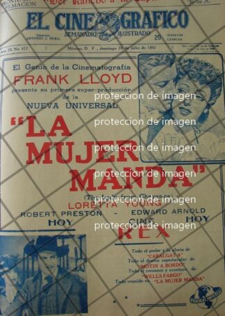 CARTEL ANTIGUO PELICULA LA MUJER MANDA 1941