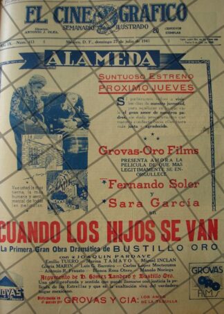 CARTEL ANTIGUO ESTRENO PELICULA CUANDO LOS HIJOS SE VAN 236