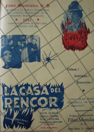 AFICHE ANTIGUO FILMAN PELICULA LA CASA DEL RENCIOR 1941