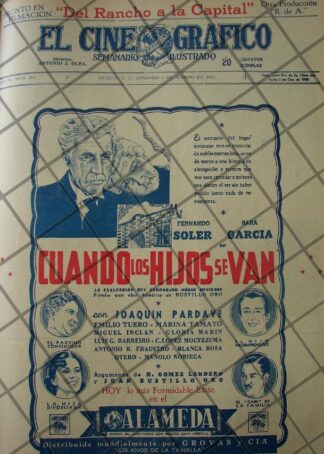 CARTEL ANTIGUO ESTRENO PELICULA CUANDO LOS HIJOS SE VAN /2