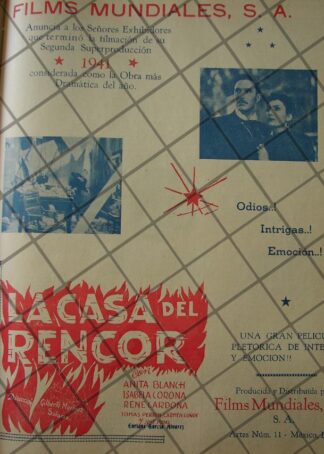 CARTEL RETRO FINALIZAN PELICULA LA CASA DEL RENCOR 1941