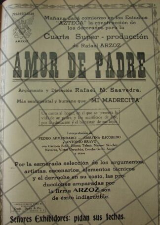 RARISIMO AFICHE ANTIGUO INICIAN PELICULA AMOR DE PADRE 1941 3