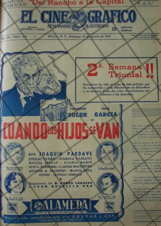 CARTEL ANTIGUO ESTRENO PELICULA CUANDO LOS HIJOS SE VAN /3