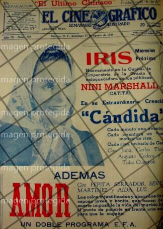 CARTEL ANTIGUO PELICULA. CANDIDA 1941 NINI MARSHALL