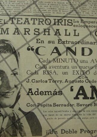 AFICHE ANTIGUO PELICULA. CANDIDA 1941 NINI MARSHALL
