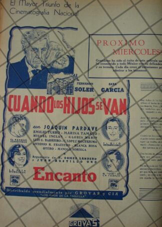 CARTEL ANTIGUO ESTRENO PELICULA CUANDO LOS HIJOS SE VAN /4
