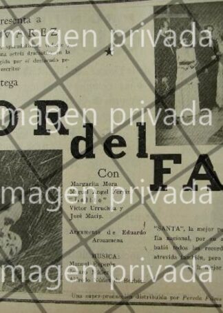 CARTEL ANTIGUO PELICULA FLOR DEL FANGO 1941