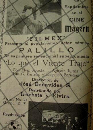CARTEL RETRO PELICULA LO QUE EL VIENTO TRAJO 1941 PALILLO 3