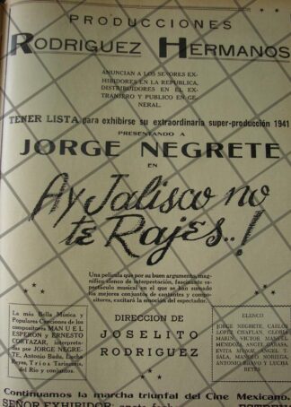 AFICHE ANTIGUO TERMINAN PELICULA HAY JALISCO NO TE RAJES 1941 4