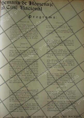 AFICHE ANTIGUO PRIMER FESTIVAL DE CINE NACIONAL 1941