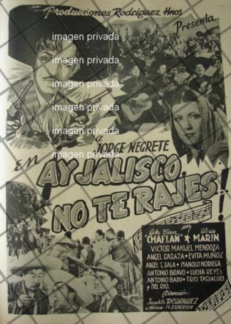 AFICHE ANTIGUO PELICULA AY JALISCO NO TE RAJES 1941 /5