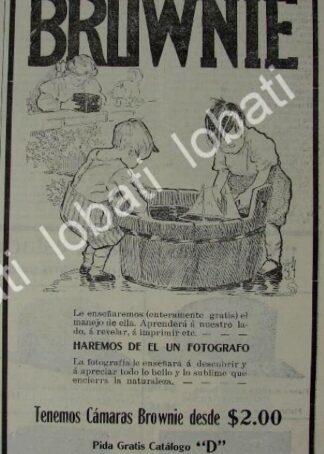 CARTEL ANTIGUO ORIGINAL DE CAMARAS KODAK BROWNIE 1911 /13 AMERICAN PHOTO SUPPLY