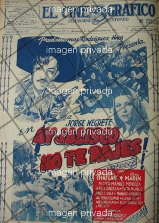 AFICHE ANTIGUO PELICULA AY JALISCO NO TE RAJES 1941 /6