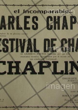 AFICHE RETRO DOCUMENTAL EL FESTIVAL DE CHAPLIN 1941 MUY RARO