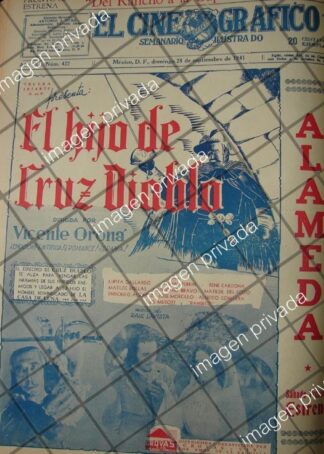 RARO CARTEL RETRO PELICULA EL HIJO DE CRUZ DIABLO 1941