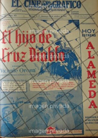 RARO AFICHE RETRO PELICULA EL HIJO DE CRUZ DIABLO 1941