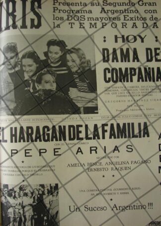 CARTEL PUBLICITARIO ANTIGUO CINE IRIS FUNCIONES 1941