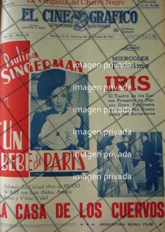 CARTEL RETRO PELICULA UN BEBE DE PARIS 1941 CINE IRIS