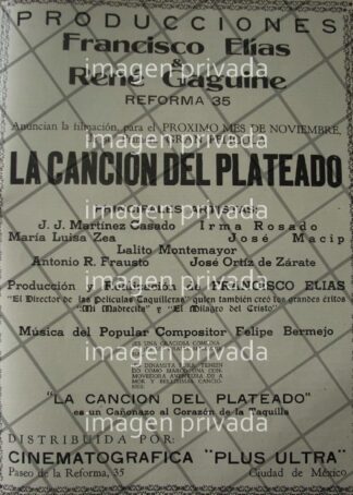 CARTEL RETRO INCIAN PELICULA LA CANCION DEL PLATEADO 1941