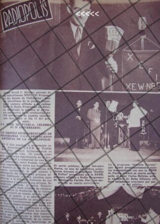 AFICHE RETRO RADIODIFUSORA. XEFI Y DAVID C. MIRELES 1944