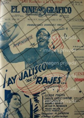 CARTEL RETRO PELICULA. AY JALISCO NO TE RAJES 1941 -9