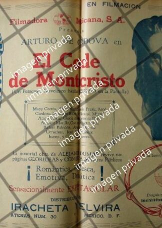 CARTEL RETRO ESTRENO PELICULA EL CONDE DE MONTECRISTO 1941
