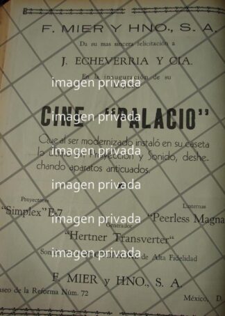 CARTEL RETRO INAUGURACION CINEMA PALACIO 1941 -4