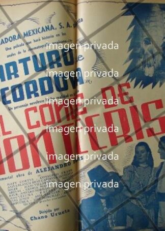 CARTEL RETRO ESTRENO PELICULA CONDE DE MONTECRISTO 1941