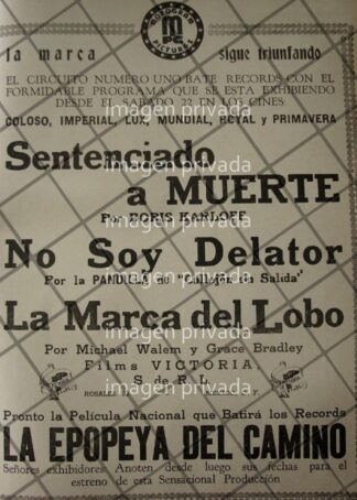 CARTEL RETRO PRODUCCIONES MONOGRAM PICTURES 1941