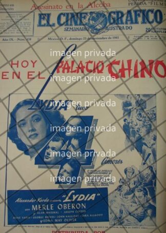 CARTEL ANTIGUO, PELICULA. LYDIA 1941 CINE PALACIO CHINO