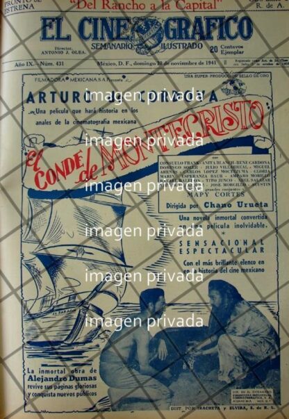 CARTEL RETRO PELICULA EL CONDE DE MONTECRISTO 1941 4