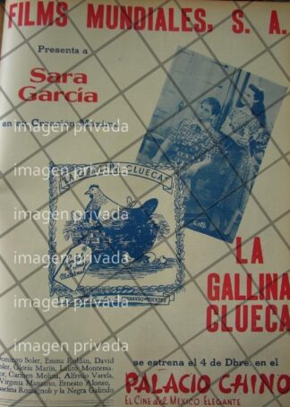 CARTEL DE CINE ANTIGUO. PELICULA LA GALLINA CLUECA 1941 2
