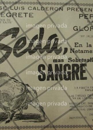 CARTELRETRO PELICULA. SEDA, SANGRE Y SOL 1941 JORGE NEGRETE
